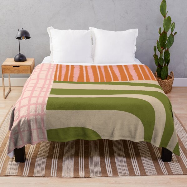 Item preview, Eclectic Patchwork Pattern Mix 4 in Blush Pink Orange Olive Green designed and sold by kierkegaard.