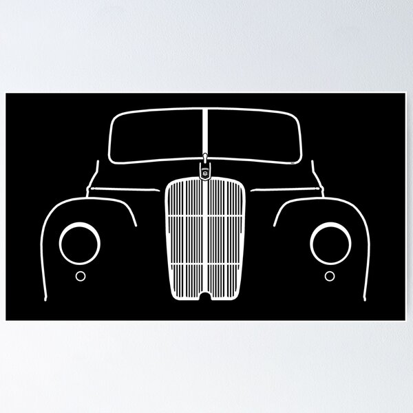 Item preview, Morris Six MS 1940s-1950s British classic car outline white designed and sold by soitwouldseem.