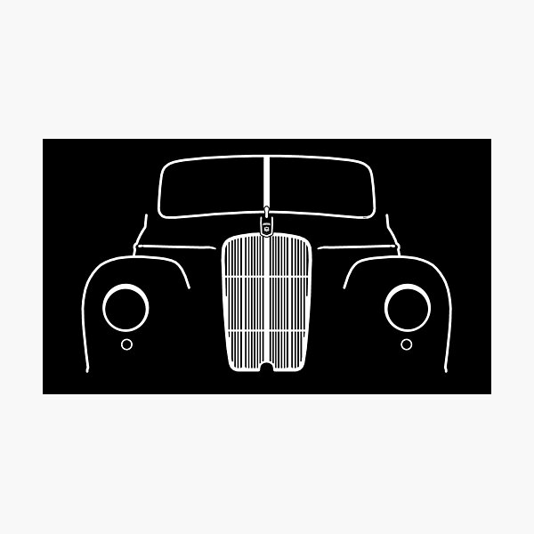 Item preview, Morris Six MS 1940s-1950s British classic car outline white designed and sold by soitwouldseem.