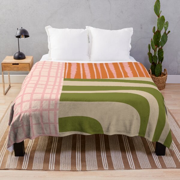 Item preview, Eclectic Patchwork Pattern Mix 5 in Blush Pink Orange Olive Green designed and sold by kierkegaard.