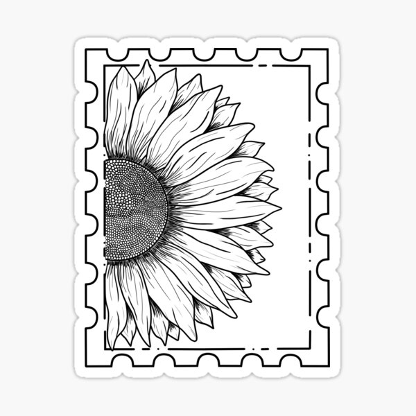 Artikelvorschau, Sonnenblumenstempel entworfen und verkauft von The-Fluffy-Paws.