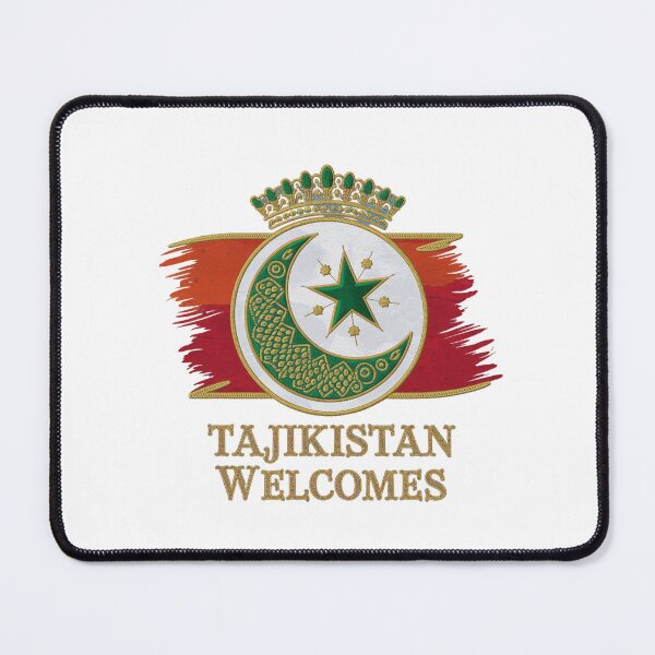 Item preview, Tajikistan Welcomes Flag Map Dushanbe, Amu-daria River designed and sold by AnimalsDH305.