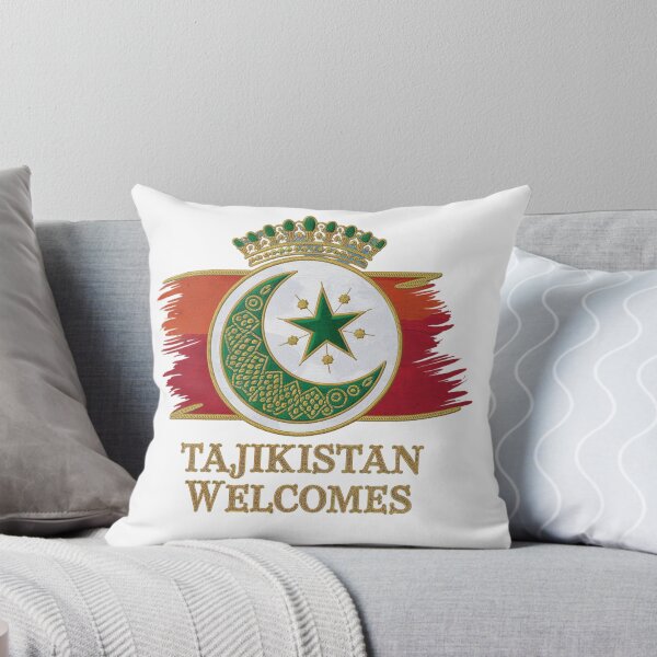 Item preview, Tajikistan Welcomes Flag Map Dushanbe, Amu-daria River designed and sold by AnimalsDH305.