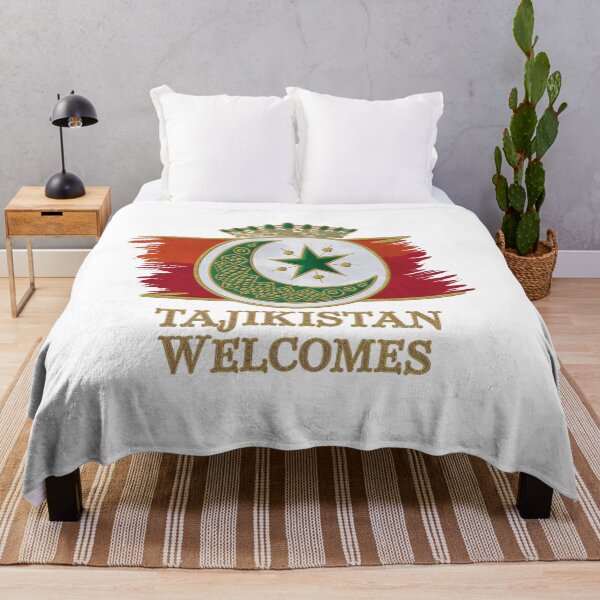 Item preview, Tajikistan Welcomes Flag Map Dushanbe, Amu-daria River designed and sold by AnimalsDH305.