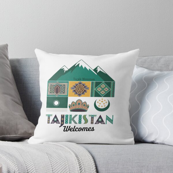 Item preview,  Tajikistan Welcomes Flag Map Dushanbe, Amu-daria River designed and sold by AnimalsDH305.