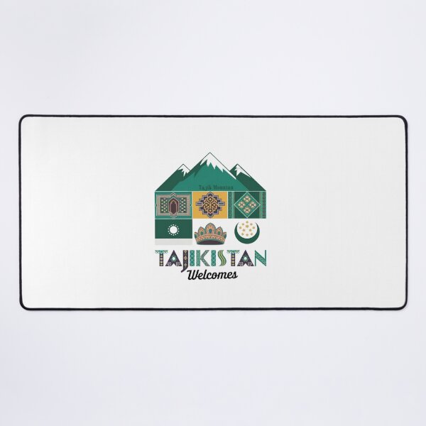 Item preview, Tajikistan Welcomes Flag Map Dushanbe, Amu-daria River designed and sold by AnimalsDH305.