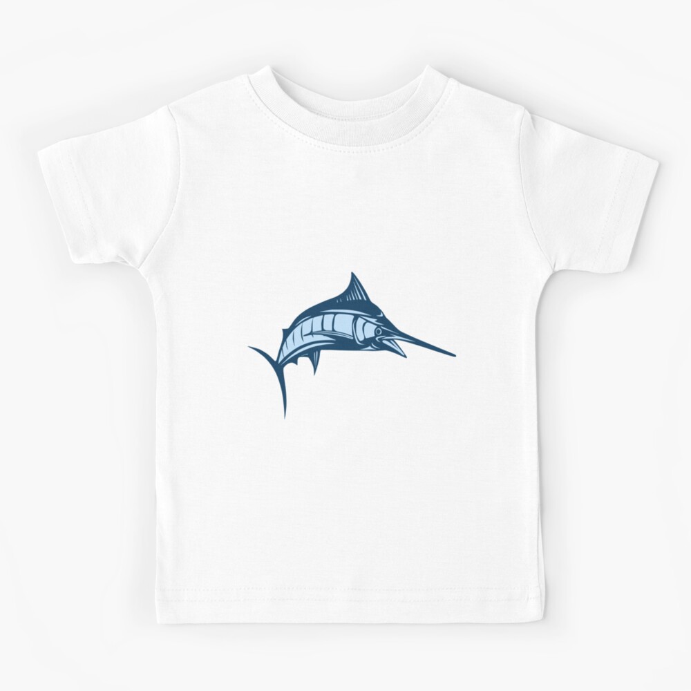 Adult Long Sleeve Cotton Tee - Sailfish - White