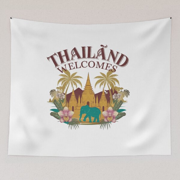 Item preview, Thailand Welcomes Flag Map Bangkok, Menam River designed and sold by AnimalsDH305.