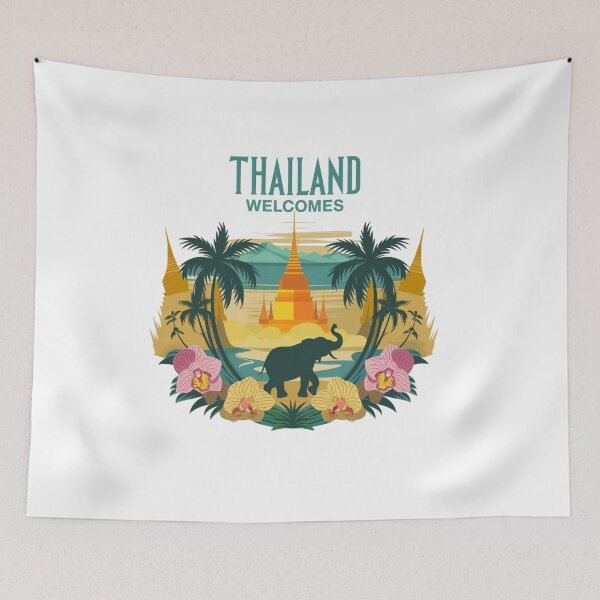 Item preview, Thailand Welcomes Flag Map Bangkok, Menam River designed and sold by AnimalsDH305.