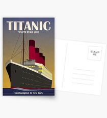 Titanic Ocean Liner Art Deco Print Postcards