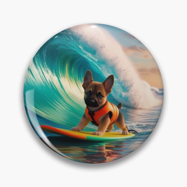 Item preview, puppy surfing on big wave designed and sold by jackoslimited.