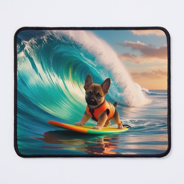 Item preview, puppy surfing on big wave designed and sold by jackoslimited.