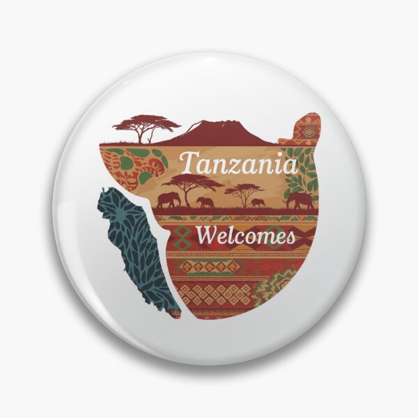 Item preview, Tanzania Welcomes Flag Map Kilimanjaro, Zanzibar, Lake Victoria, designed and sold by AnimalsDH305.