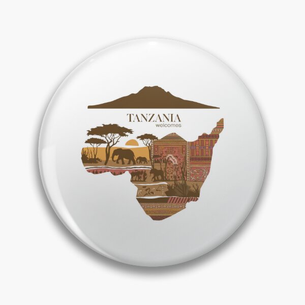 Item preview, Tanzania Welcomes Flag Map Kilimanjaro, Zanzibar, Lake Victoria, designed and sold by AnimalsDH305.