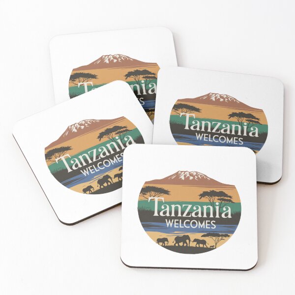 Item preview, Tanzania Welcomes Flag Map Kilimanjaro, Zanzibar, Lake Victoria, designed and sold by AnimalsDH305.