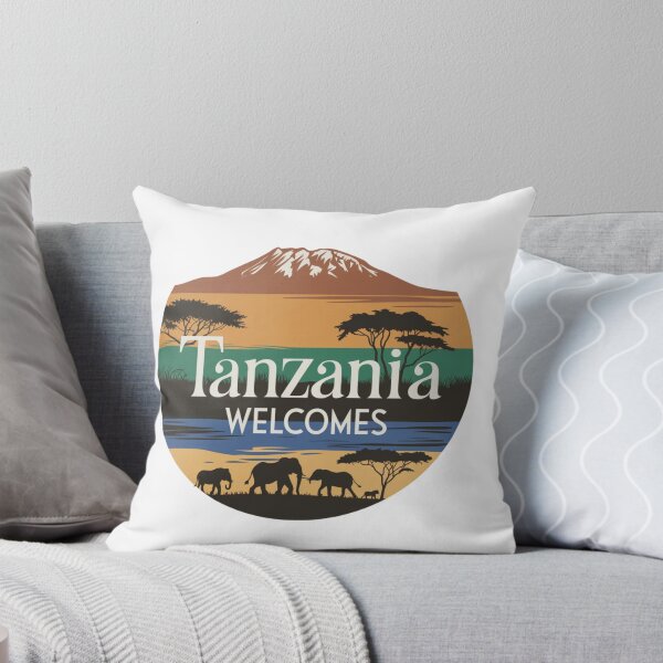 Item preview, Tanzania Welcomes Flag Map Kilimanjaro, Zanzibar, Lake Victoria, designed and sold by AnimalsDH305.