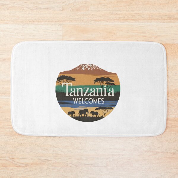 Item preview, Tanzania Welcomes Flag Map Kilimanjaro, Zanzibar, Lake Victoria, designed and sold by AnimalsDH305.