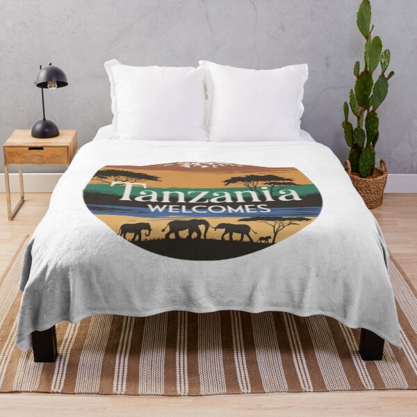 Item preview, Tanzania Welcomes Flag Map Kilimanjaro, Zanzibar, Lake Victoria, designed and sold by AnimalsDH305.