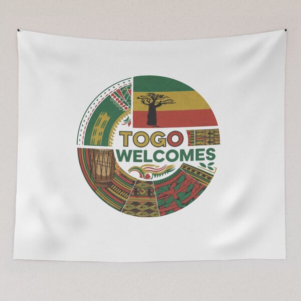 Item preview, Togo Welcomes Flag Map Lomé, Togo mountains designed and sold by AnimalsDH305.