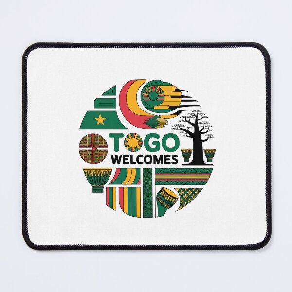 Item preview, Togo Welcomes Flag Map Lomé, Togo mountains designed and sold by AnimalsDH305.