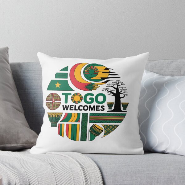 Item preview, Togo Welcomes Flag Map Lomé, Togo mountains designed and sold by AnimalsDH305.