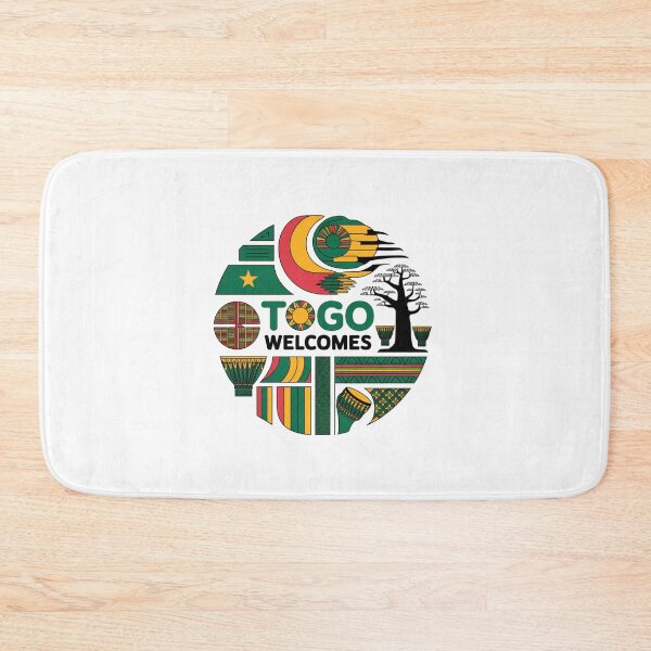 Item preview, Togo Welcomes Flag Map Lomé, Togo mountains designed and sold by AnimalsDH305.
