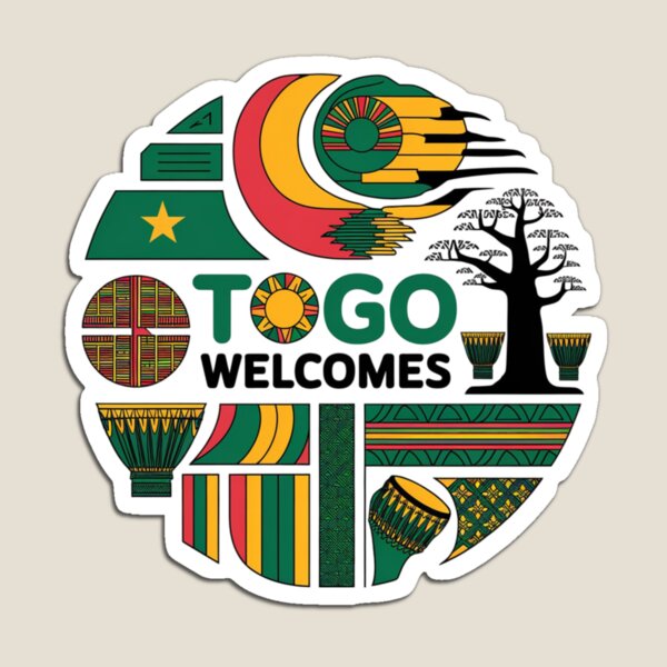 Item preview, Togo Welcomes Flag Map Lomé, Togo mountains designed and sold by AnimalsDH305.