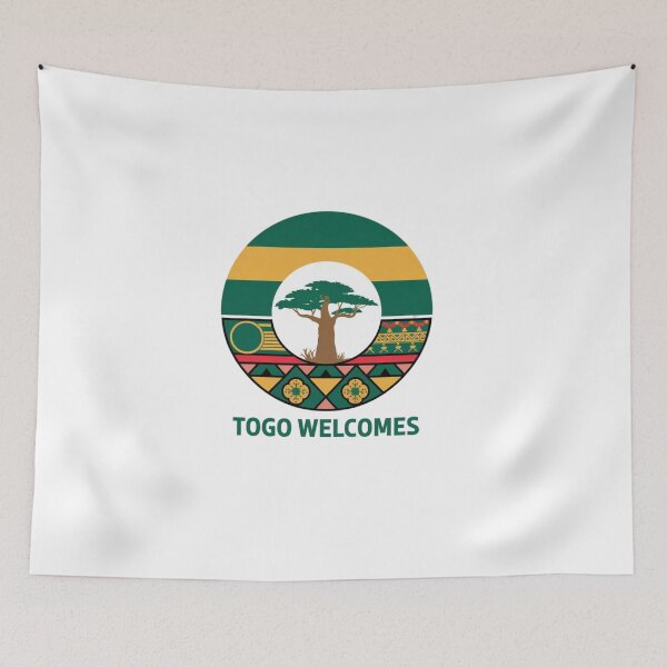 Item preview, Togo Welcomes Flag Map Lomé, Togo mountains designed and sold by AnimalsDH305.