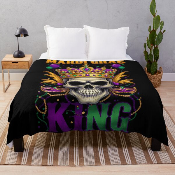 Item preview, Funny Mardi Gras King skull Carnival art designed and sold by PetsArt.