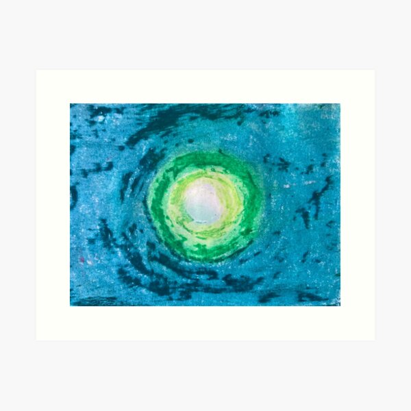 Item preview, Blue Moon – Oil Pastel Artwork designed and sold by BABAGURUJI.
