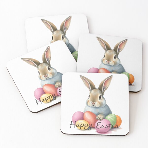 Item preview, Happy Easter, sweet Easter bunny with Easter eggs designed and sold by nicnacc.