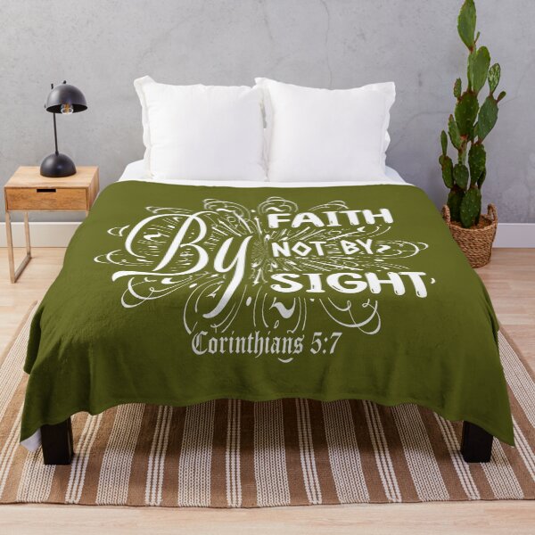 Item preview, (Walk) by Faith, Not by Sight - 2 Corinthians 5:7 | Christian Faith floral white Design designed and sold by ZechJohnRB.