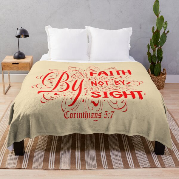 Item preview, (Walk) by Faith, Not by Sight - 2 Corinthians 5:7 | Christian Faith floral red Design designed and sold by ZechJohnRB.