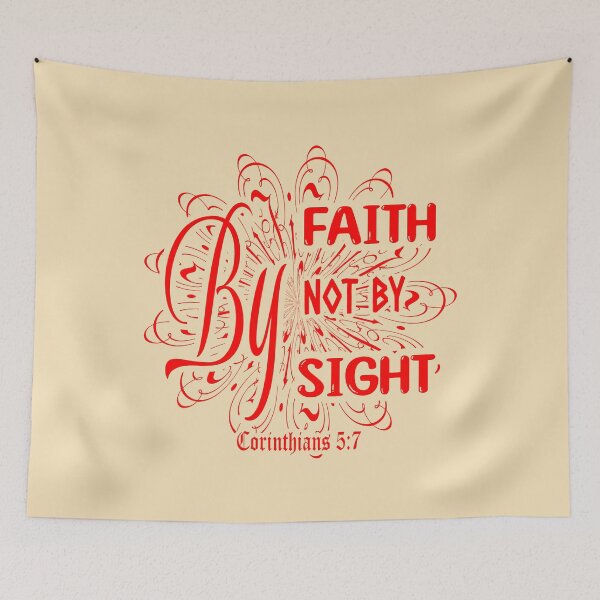 Item preview, (Walk) by Faith, Not by Sight - 2 Corinthians 5:7 | Christian Faith floral red Design designed and sold by ZechJohnRB.
