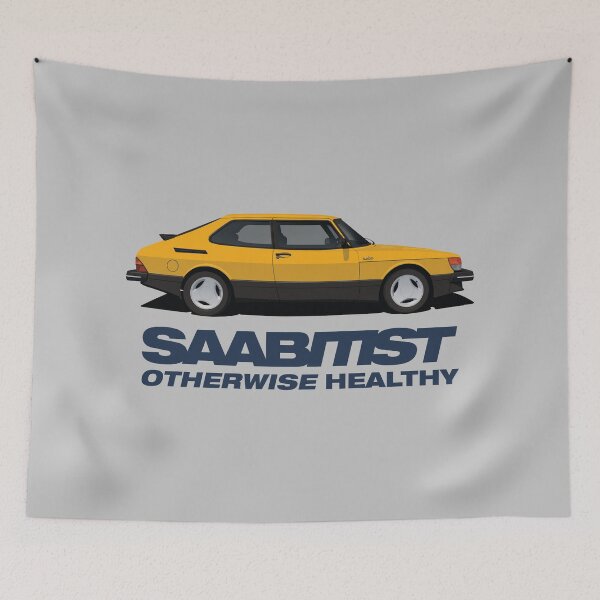 Item preview, Saabitist, otherwise healthy - yellow SAAB 900 Turbo Aero designed and sold by knappidesign.