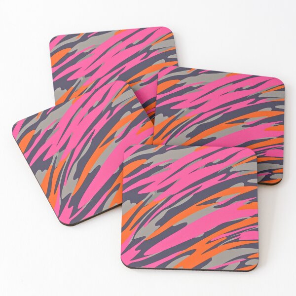 Item preview, Dynamic Tiger Stripe Camouflage Pattern with Vibrant Pink Gray Orange Hues designed and sold by CamouflageLab.