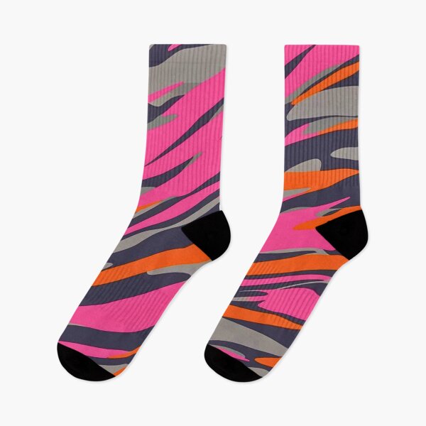 Item preview, Dynamic Tiger Stripe Camouflage Pattern with Vibrant Pink Gray Orange Hues designed and sold by CamouflageLab.