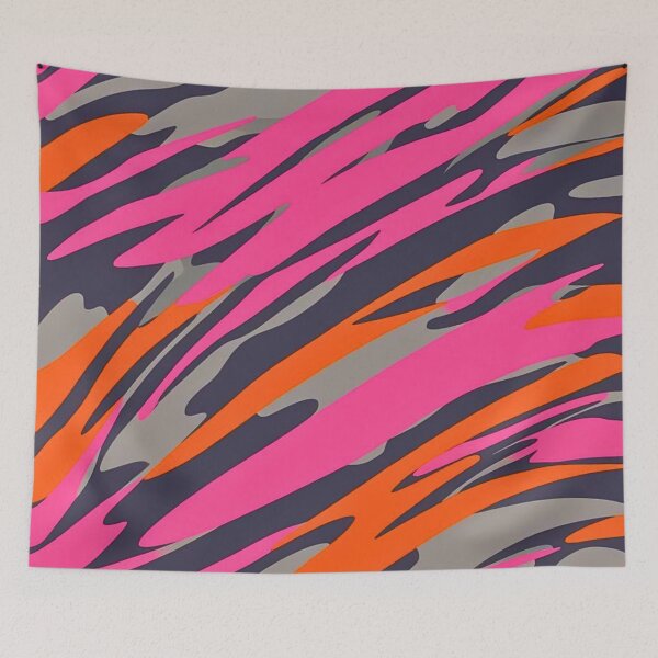 Item preview, Dynamic Tiger Stripe Camouflage Pattern with Vibrant Pink Gray Orange Hues designed and sold by CamouflageLab.