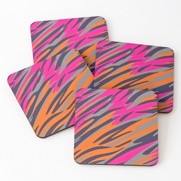 Item preview, Striking Tiger Stripe Camo Pattern Merging Bold Pink Gray Orange Camouflage Elements designed and sold by CamouflageLab.