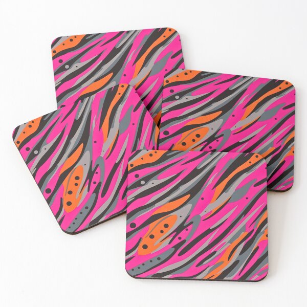 Item preview, Modern Tigerstripe Abstract Design Showcasing Dynamic Pink Gray Orange Tiger Print designed and sold by CamouflageLab.