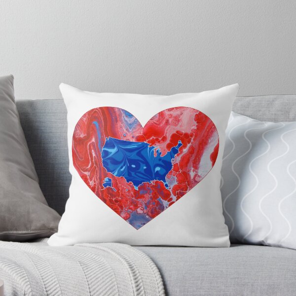 Item preview, Heart + U.S. Map - Patriotic - Flow Art / Pour Painting - jdp-04-0021 designed and sold by ANomadDesigns.
