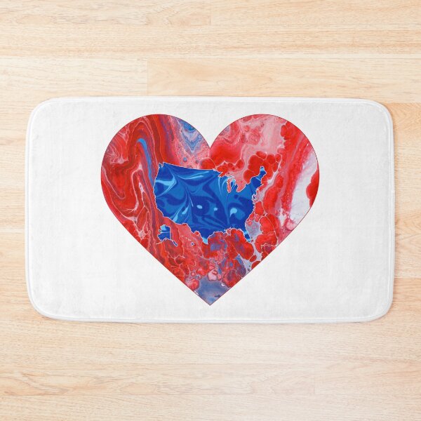 Item preview, Heart + U.S. Map - Patriotic - Flow Art / Pour Painting - jdp-04-0021 designed and sold by ANomadDesigns.