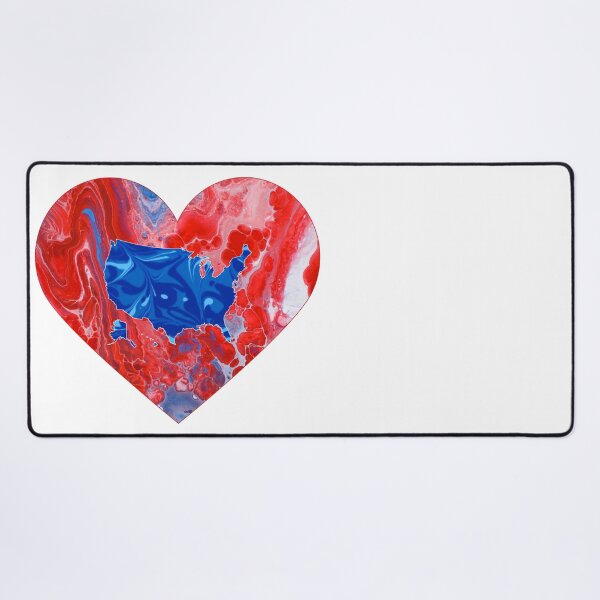 Item preview, Heart + U.S. Map - Patriotic - Flow Art / Pour Painting - jdp-04-0021 designed and sold by ANomadDesigns.