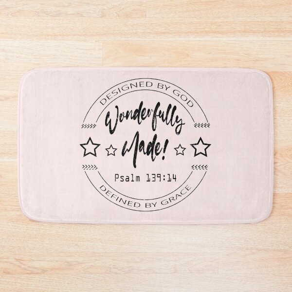Item preview, Wonderfully Made Designed by God, Defined by Grace | Inspirational Bible Verse- Psalm 139:14 | Christian Faith & Grace Typography black Design designed and sold by ZechJohnRB.