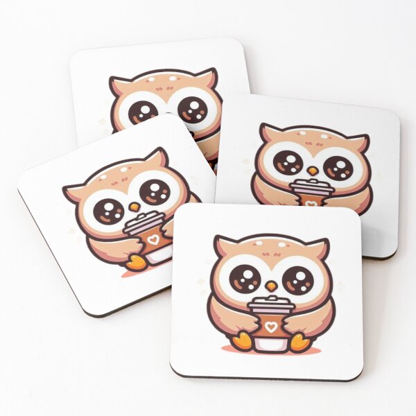 Item preview, owl with coffee designed and sold by Eternalski.