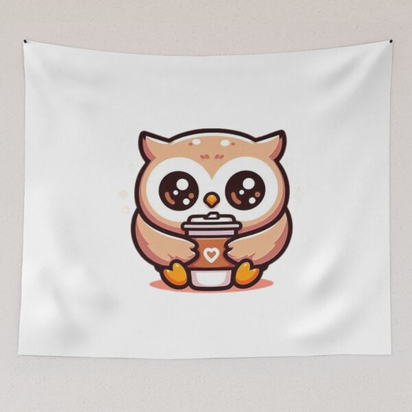 Item preview, owl with coffee designed and sold by Eternalski.