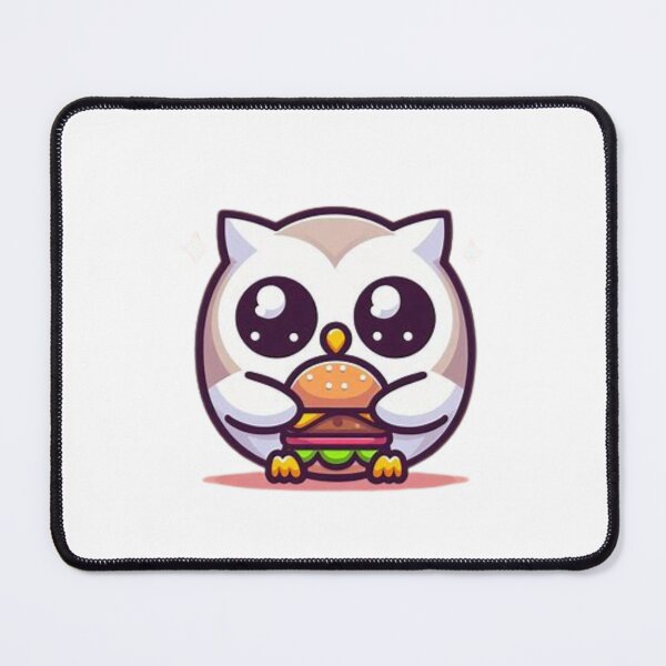 Item preview, owl eating burger designed and sold by Eternalski.