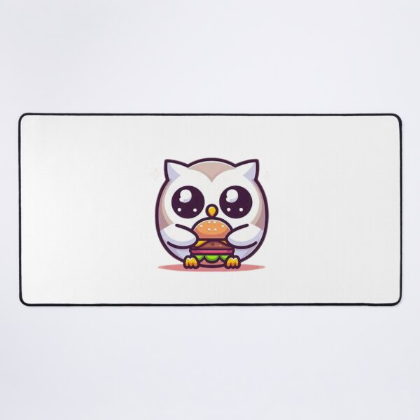 Item preview, owl eating burger designed and sold by Eternalski.