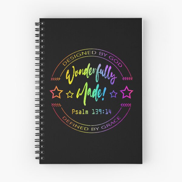 Item preview, Diseñado por Dios, definido por la gracia - Maravillosamente hecho | Versículo bíblico inspirador - Salmo 139:14 | Diseño tipográfico multicolor de fe y gracia cristiana designed and sold by ZechJohnRB.