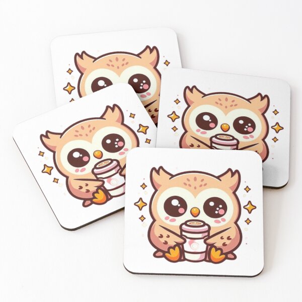 Item preview, owl with coffee designed and sold by Eternalski.